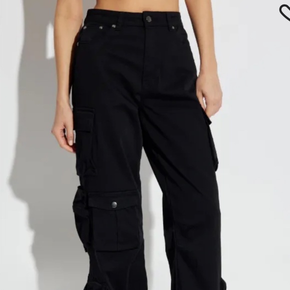 Gestuz cargo trousers denim pants black - Picture 2 of 11